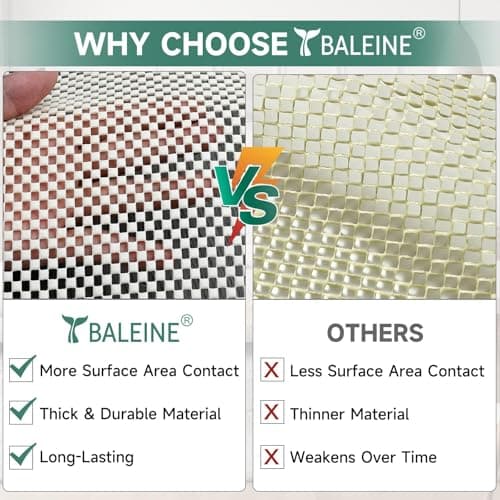 BALEINE Non Slip Rug Pad Rug Gripper for Hardwood Floors, Extra Thick Non Slip Mat Under Carpet (5'x7') view 4
