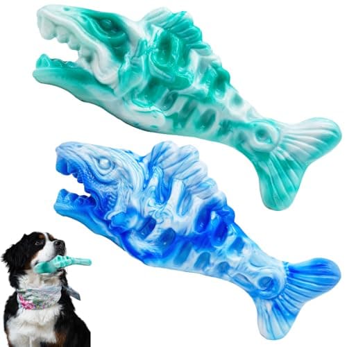 BoYoYo Tough Dog Toys for Aggressive Chewers 2 Pack, Indestructible Dog Toys to Keep Them Busy, Beef Flavor, Nylon Dog Chew Toys for Small, Medium and Large Dogs, Blue & Green — image 1
