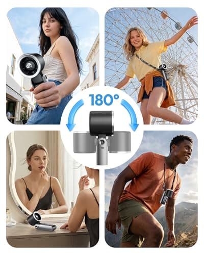 Gaiatop Portable Handheld Turbo Fan, 15 Hrs Cooling, 180° Foldable 4-in-1 Hand Held Fans, 6-Speed (1-100) Personal Mini Handheld Fans, Small Portable Fan for Travel, Working, Outdoor Women Gifts Black view 5