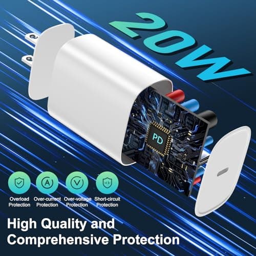 iPhone 14 13 12 11 Charger Fast Charging [MFi Certified],10FT Long Lightning Cable with 20W USB C Charger Block for iPhone 14/14 Pro Max/13/13 Pro Max/12/12 Pro Max/11/11Pro/XS/Max/XR/X,iPad,White view 4