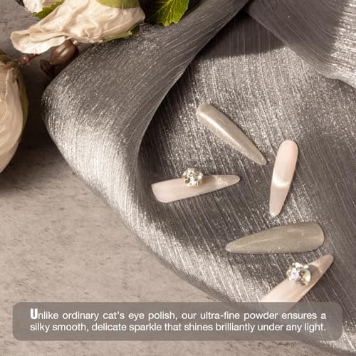 SAGEBIO Cat Eye Gel Nail Polish with Magnet Stick, 15ml Magnetic Gel, Create Stunning Cat Eye Effects for DIY Manicures, Long-Lasting, Salon-Quality Finish, Moonlit Hold view 4