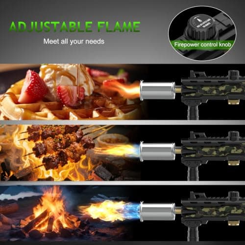 Flame Thrower Propane Torch Gun, 3272°F Trigger-Ignition Grill Blow Torch | Novelty Flamethrower Gun Torch for BBQ, Searing Steak, Campfire, Charcoal Starter, Welding & Weeding (Tank Not Included) view 5