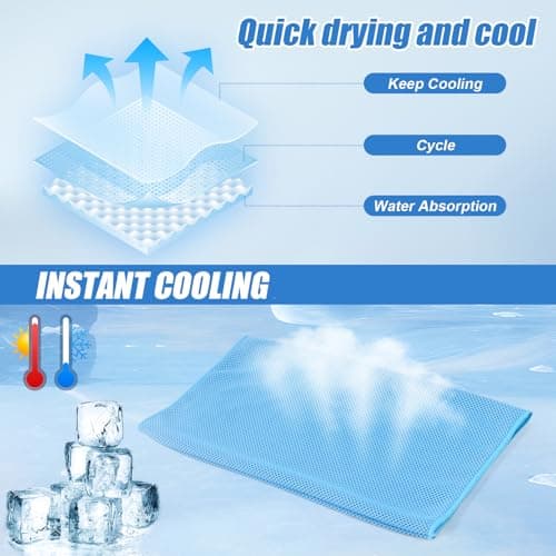 Yaozoon 4 Pack Cooling Towels Cloth for Neck and Face, Ice Cool Towel Cold Rags for Sports Gym Fitness Yoga Running Tennis Baseball Hiking Camping(Y-4PACK-02) view 5