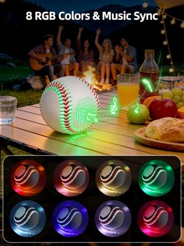 AIYUNDI Light Up & Glow-in-The-Dark Baseball with Bluetooth Speaker, Sports Gifts for Baseball Fans, Boys 8-12, Teens & Adults, Unique Accessories view 4