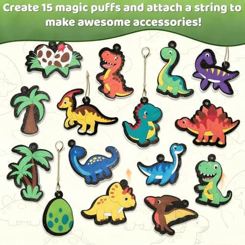Richgv Magic Aqua Puffs, 3D Art Kit, Dinosaur, Mess-Free Paint by Number Craft for Kids, DIY Color & Inflate Activity, Travel & Creative Gift for Girls & Boys Ages 4, 5, 6, 7, 8, 9, 10 view 5
