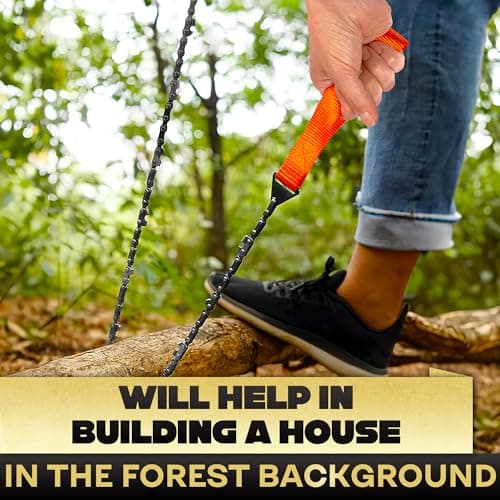 High Limb Rope Saw for Trees – Pocket Chainsaw for Camping, Hiking and Survival Gear, 25″ Stainless Steel Hand Cable Saw with Bi-Directional Teeth for Cutting Branches – Compact Folding Storage Bag view 6