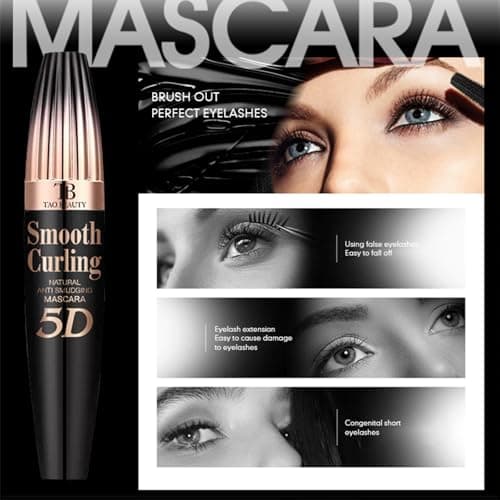 5D Fiber Mascara for Lengthening & Volumizing, Waterproof Smudge-Proof Mascara Buildable for Dramatic False Lash Effect, Clump-Free & Flake-Free view 4