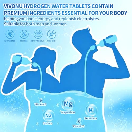 VivoNu Hydrogen Water Tablets with Electrolytes & Magnesium Complex, Vitamin C & D | 2 Flavors Pack (Orange & Raspberry) | Zero Sugar Electrolyte Powder Alternative for Rapid Hydration & Recovery view 3