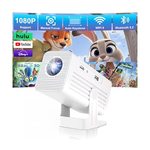 【Built-in APPS & 4K Support &135°Rotation】Mini Projector with WiFi and Bluetooth, 1080P Portable Projector,Auto Keystone,Supports Smartphones/TV Stick/iPad/PS5/Laptop/HDMI/USB — image 1