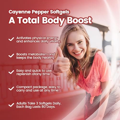 VivoNu Cayenne Pepper Softgels Supplement, Supports Leg Vein, Heart and Blood Vessel Health, with Vitamin E D3+K2 and Extracts of Grape Seed, Hawthorn, Beetroot, Berberine (Softgel / 1 Bag) view 5