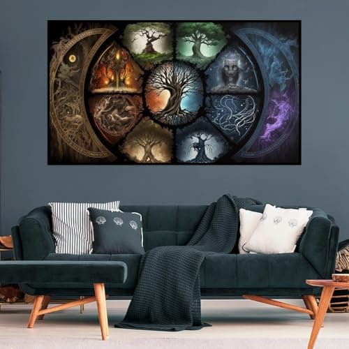 ijbnhd Large Diamond Painting, Tree of Life Moon Large Diamond Art Kits for Adults, Full Drill Round Big Diamond Painting, DIY Gem Art and Crafts for Home Wall Decor Gift 27.5 X 15.7inch view 5