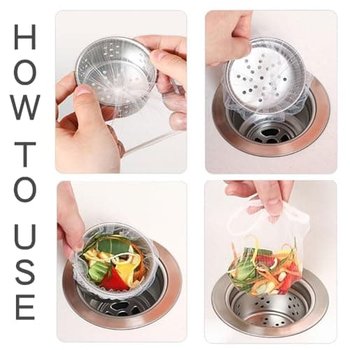 300 PCS Kitchen Disposable Mesh Sink Strainer Bag and PP Extraction Box Fits Sink Strainer Elastic Anti-Clogging Eco-Friendly Sink Drain Strainer Collecting Kitchen Food Waste Garbage view 6