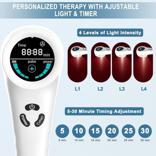 Handheld Red Light Therapy Device for Dogs Cats Horses, Pet Red Light Therapy 650nm Red 808nm Near Infrared LLLT Light Therapy Device, Humans Muscle Portable Home view 3