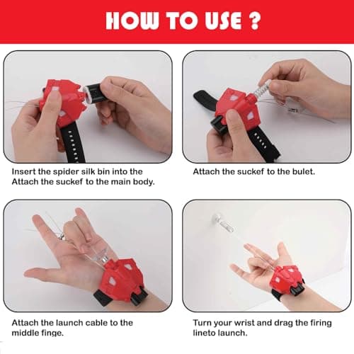 AKLOPE Spider Web Launcher String Shooters Toy, Cool Gadgets String Shooter Real Silk Superhero Role-Play Cool Stuff Fun Toys Great -Perfect Christmas & Birthday Gift (Red) view 5
