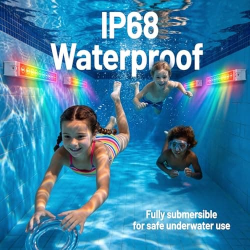 Orbecco Underwater Pool Lights, IP68 Waterproof Submersible Pool Led Lights with 13 Lighting Modes, Rechargeable Pool Light with Remote Control and Timer, Pool Lights for Above Ground Inground Pools view 6