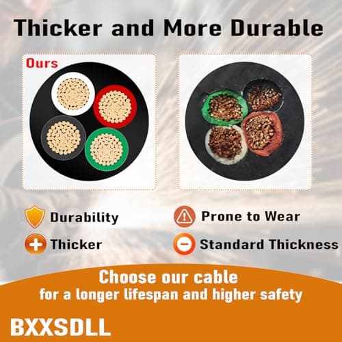 75FT 14/4 SJOOW 300V Wire, 14 AWG 4 Conductor 75FT Portable Power Cable 300V Copper Cord, 14 Gauge 4 Conductor 75 Foot Cable for Motor Leads, Portable Lights, Battery Chargers and Machinery view 5