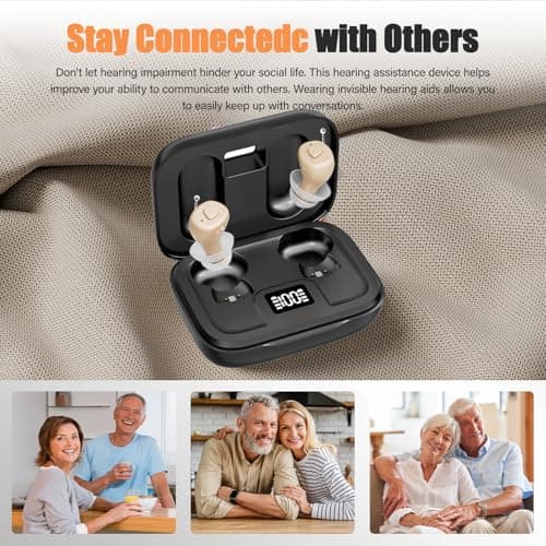 Digital Rechargeable Invisible Hearing Aids for Seniors | Crystal Clear Sound | Intelligent Noise Reduction | Ergonomic Comfort Fit | One-Button Control | Up to 100H Battery Life view 3