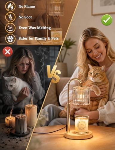 Qaimish Candle Warmer Lamp with Timer, Birthday Gifts for Women Home Decor | Dimmable Wax Melt Warmer with 2 Bulbs, Fall Decor for Home Living Room Halloween Decorations Gifts for Mom view 5