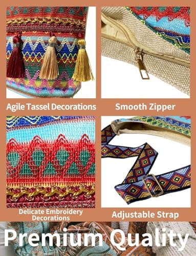 Gleease Vintage Crossbody Bag Western Bag Boho Purses For Women Leather Zipper With Adjustable Strap Shoulder Bag view 6