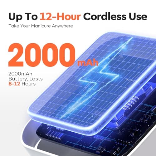 modelones Cordless UV Nail Lamp, Mini LED UV Light for Gel Polish Fake Nails Fast Curing Portable Gooseneck Lamp Nail Dryer Home DIY Manicure Kit 32W & 2000mAh 4 Timers view 2