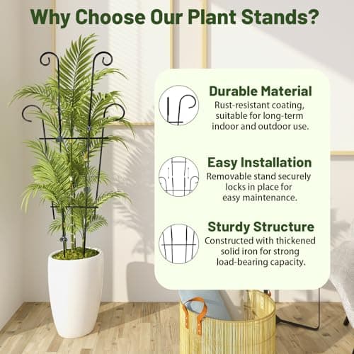 25.6 Inch Plant Trellis for Climbing Plants, 4 Pack Metal Garden Trellis for Potted Plants Indoor House Plant Climber Support Stakes with Plant Clips for Monstera Pothos Hoya Ivy Flower view 3