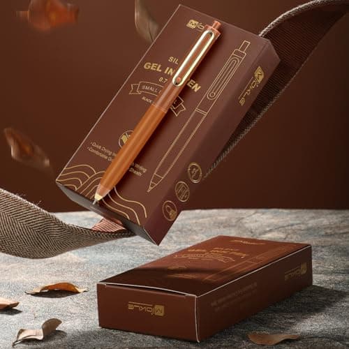 Niodel Gel Pens,6 Pcs Quick Drying Black Ink Medium Point 0.7mm Pens,Smooth Writing Pens with Silicone Sheath,Silent Click Pen Set for Journaling Note Taking (style_1) view 2