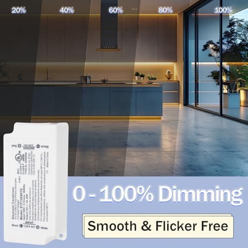 Hanbaak 60W Dimmable LED Driver, Electronic Transformer, 120V AC to 12V DC Power Supply for LED Strip Light, Low Voltage Lighting Project, Compatible with Lutron Leviton Dimmers, UL Listed, Class 2 view 4