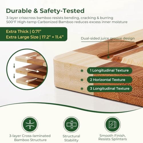 Pure Titanium Cutting Board, Bamboo Cutting Boards Set for Kitchen view 6