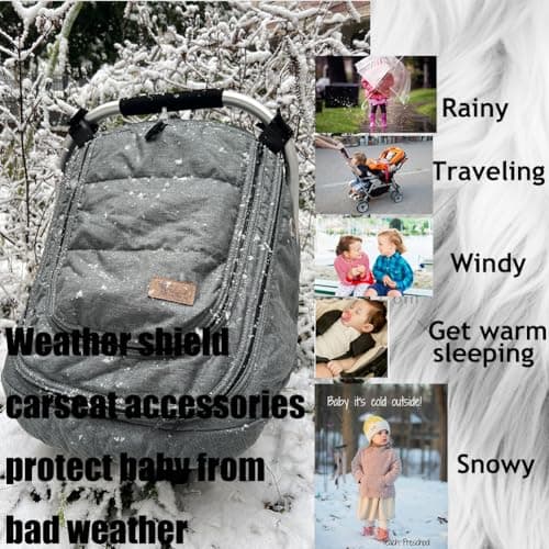 Car Seat Covers for Babies, Winter Fleece Covers Baby Car Seat Cover for Newborn Boy Girl,Universal Canopies Covers for Infants Carseat Cover Waterproof Protection Baby Covers Warm and Cozy view 6