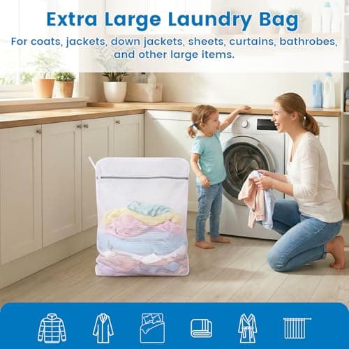 Dntorx 2 Pack XX-Large Mesh Laundry Bags for Delicates, 24 x 32 Inches Reusable Laundry Bag Durable Wash Bags for Washing Machine for College, Family, Travel, Storage view 3