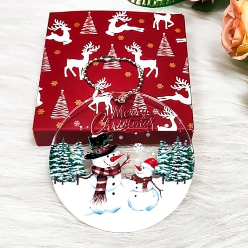 Snowman Christmas Ornaments 2026, Acrylic Snowman Ornament for Christmas Tree, Classic Unique Christmas Ornaments, Decoracion De Navidad, Cute Snowmen Gifts for Women view 5
