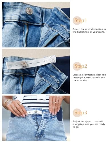 BLENCOT Women Maternity Jeans High-Rise Elastic Waist Pregnancy Pants Work Straight Leg Jean Pockets S-2XL view 6