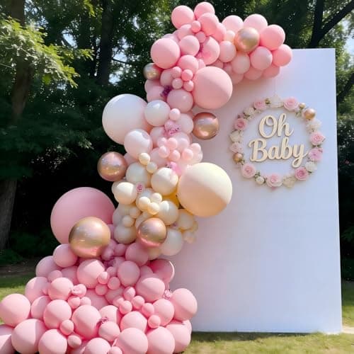 Valentines Day Decorations Pink Balloon Garland Arch Kit 162Pcs Rose Gold Pink Balloon Arch Kit for Girls Birthday Wedding Princess Theme Bridal Shower Galentines Day Decor view 4