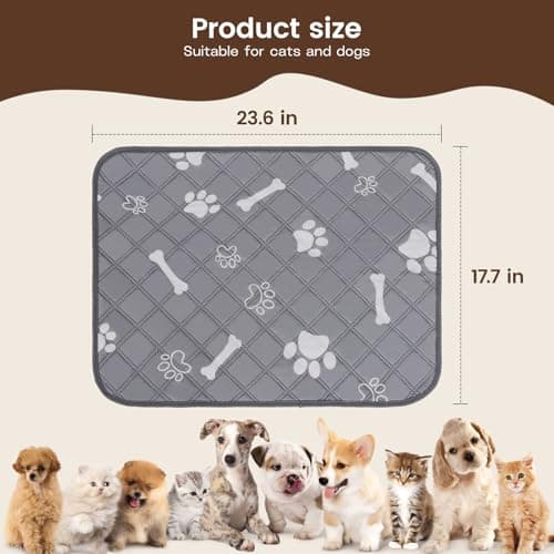 Petrendy Washable Pee Pads for Dogs, 2 Pack Absorbent Reusable Puppy Pads Dog Training Pads, Waterproof Non-Slip & Leak-Proof Potty Whelping Pad for Playpen, Crate, Bed, Potty Training 24"x18" view 2