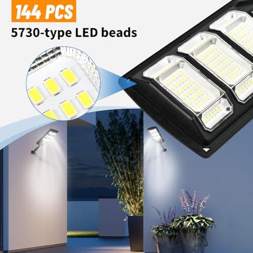 MATEPLUS Solar Lights Outdoor Waterproof 2 Pack, 6500k Solar Flood Light Dusk to Dawn, Solar Street Lights with Motion Sensor & Remote Control, LED Solar Parking Lot Lights for Yard, Ground, Garden view 5