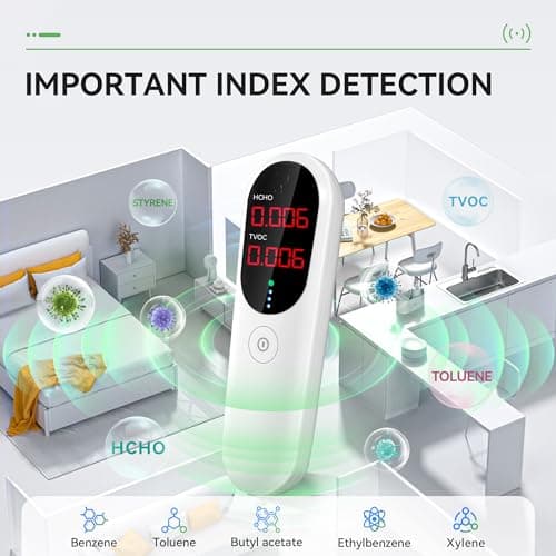 Air Quality Monitor,Indoor Formaldehyde Detector, TVOC Tester for Indoor Air Pollution Detection - Confined Space Test Air Quality for Home,Office and Various Occasion (Black) view 2