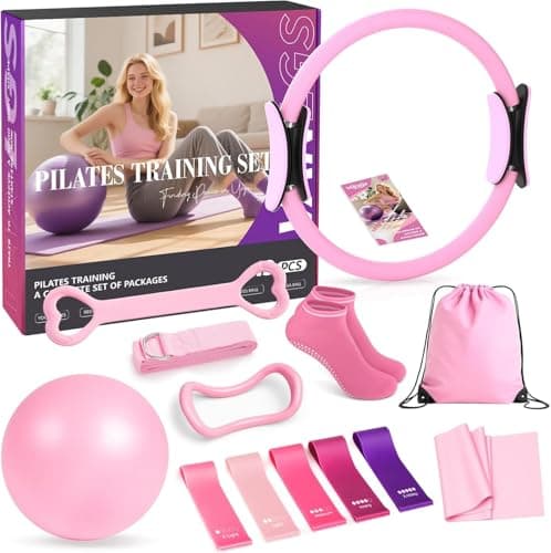 Vanlgs Pilates Kit 13Pcs Home Pilates Essentials Workout Kit with 13" Ring, 10" Ball and Resistance Bands for Women at Home Pilates Equipment Set for Beginners — image 1