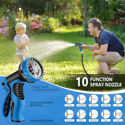 100 FT Non-Expandable Garden Hose, 2026 New Upgraded Flexible Water Hose, Ultra Lightweight Non-Expanding hoses with 10 Function Sprayer, Leak proof, Pressure Resistant for Yard, Outdoor view 5