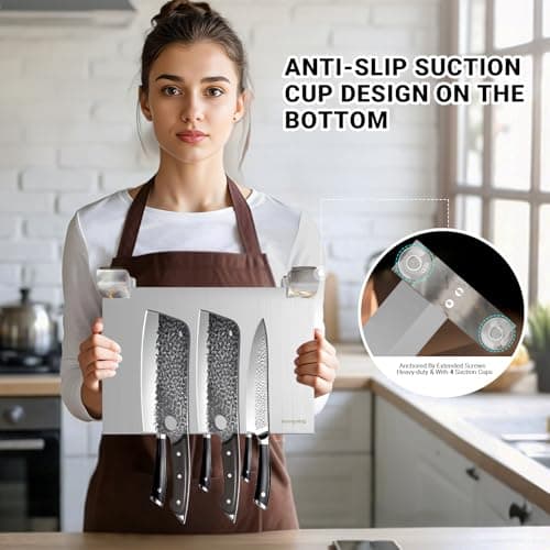 Magnetic Knife Block Stand Without Knives Double Sided Magnetic Knife Holder Rack for Kitchen Counter Stainless Steel Knife Magnetic Strip Display Stand Storage Organizer view 6