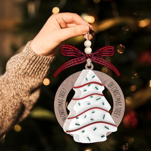 Little Christmas Tree Cakes, Food Ornaments, Wood Cheesecake Ornament, Baking Dessert Cake Ornament, Cute Christmas Ornaments view 6