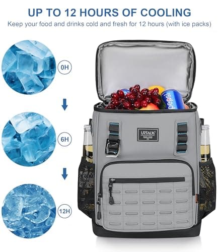Cooler Backpack 2 Insulated Compartments Leak Proof Beach Coolers Back Pack Waterproof Cooler Bag for Hiking, BBQ Camping, Picnic, Fishing (25L, 36 Cans) view 4