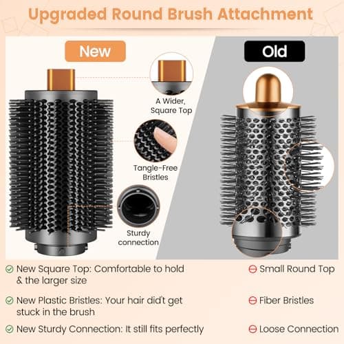 YTCHYYSK Large Round Volumizing Brush for Dyson Airwrap HS01/05/08 | 3.3in with plastic bristles round brush attachment accessories for straightening fast dry big curls add volume view 2