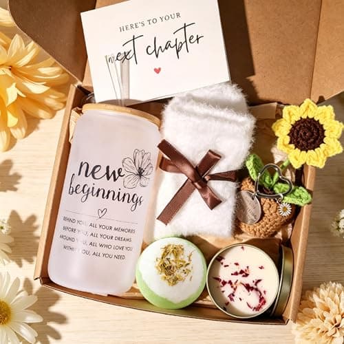 New Beginnings Gifts for Women Graduation Gift 2026 Funny Retirement for Women Happy Retirement Unique Self Care Set Inspirational Spa Box Next Chapter Keepsake Bundle Candle view 7
