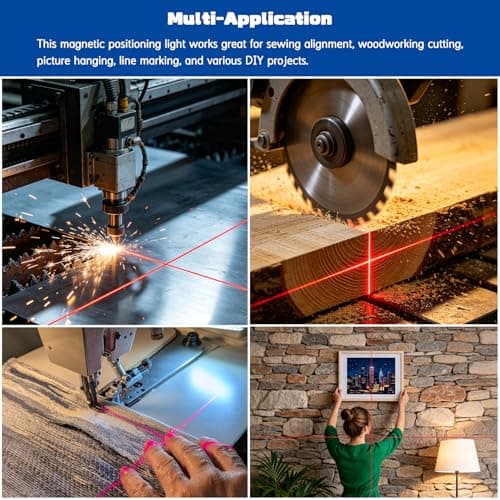 Magnetic Positioning Quilting Light, Red Crosshair Alignment Guide with Flexible Gooseneck for Sewing Machine, Workbench, Lathe & Drill Press view 5