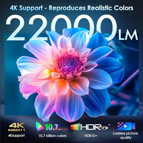 [Electric Focus] 4K Support Projector with WiFi6 and Bluetooth 5.3, Outdoor Projectors for Outside Video Use, OWNKNEW Gaming Movie Proyector, Auto Keystone Correction view 5