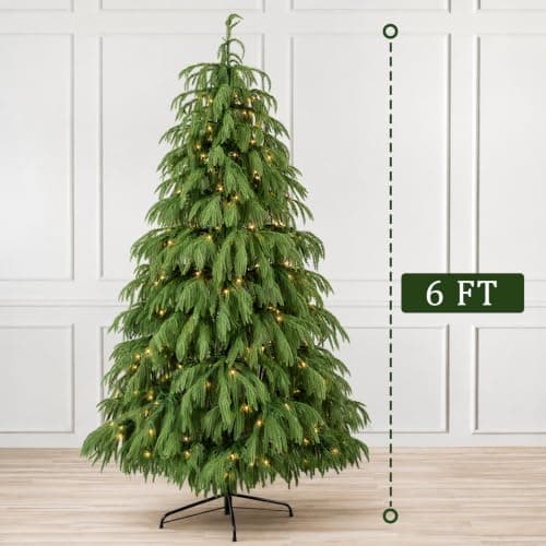 Christmas Decorations, 6FT Prelit Norfolk Pine Artificial Christmas Tree view 3