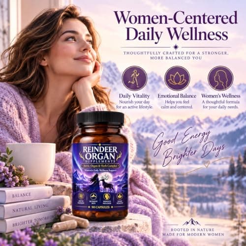 Arctic Goddess Reindeer Supplement, Organ Complex for Women, 90 Capsules | 337.50 mg Five-Organ Blend | Rhodiola + 3 Botanicals — Daily Vitality & Healthy Stress Response view 6