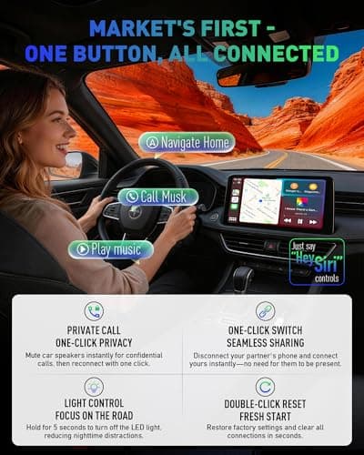 Wireless CarPlay Adapter for iPhone, 2026 Upgraded 2-in-1 Android Auto CarPlay Wireless Adapter, Convert Wired to Wireless, Fast & Stable, Plug & Play, Compatible with Factory Wired CarPlay Cars 2016+ view 4