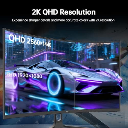 KTC 32 Inch Curved Gaming Monitor, 2K 180Hz Computer Monitor, Up to 185Hz, QHD 1500R PC Monitor 1ms with Adaptive Sync, DisplayPort/HDMI/USB, VESA Wall Mount, Tilt Adjustable, H32S5 view 4