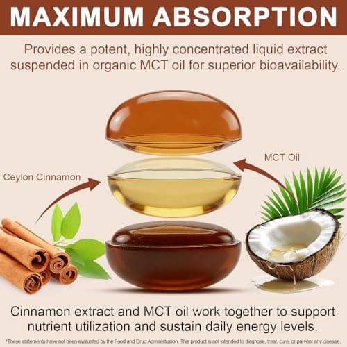 Tiuedu Ceylon Cinnamon Softgels with MCT Oil, 2Pack | Antioxidant & Digestive Wellness Support view 4